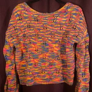 Multicolor knit crop sweater
